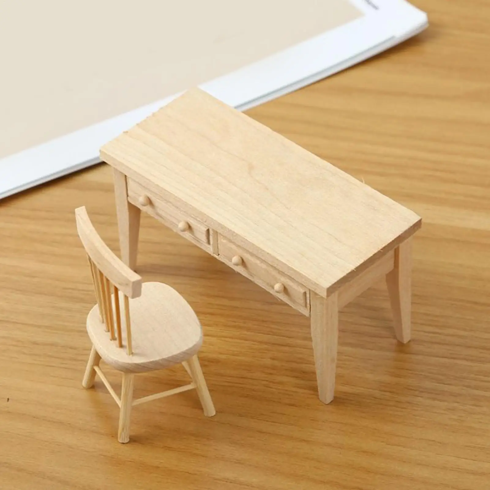 Tiny Furniture Miniature Table Chair Set 1/12 ScaleTiny Ornaments Decor Accessories for Architectural Model Making Toy Display