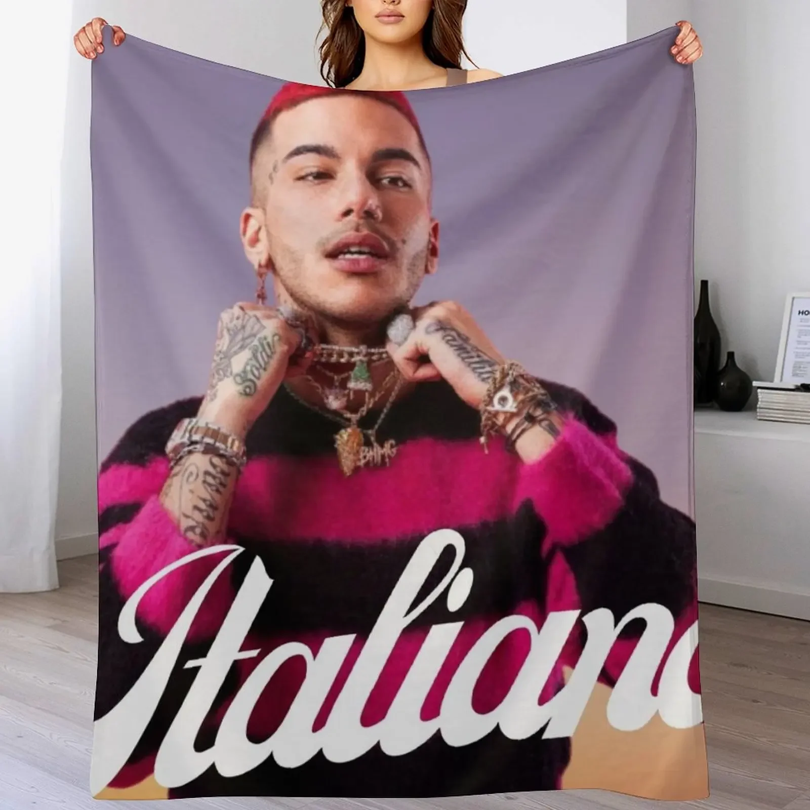

sfera ebbasta Throw Blanket Designers Sleeping Bag Furrys Heavy Blankets