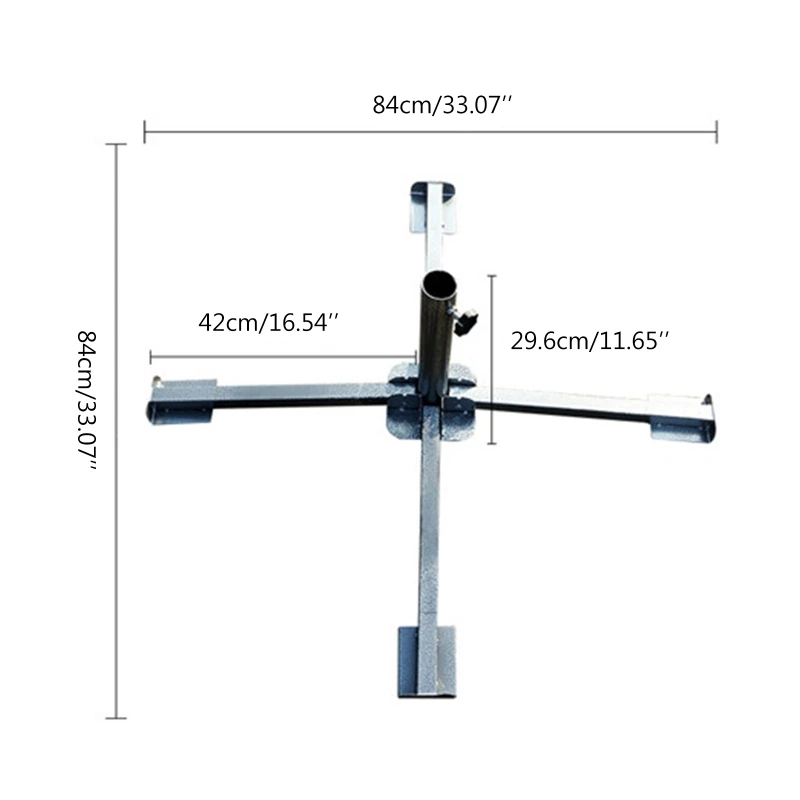 Para sombrilla cruzada al aire libre Base parasol ancla Metal ajustable plegable para sombrillas de 3,2 a 3,8 cm de diámetro de