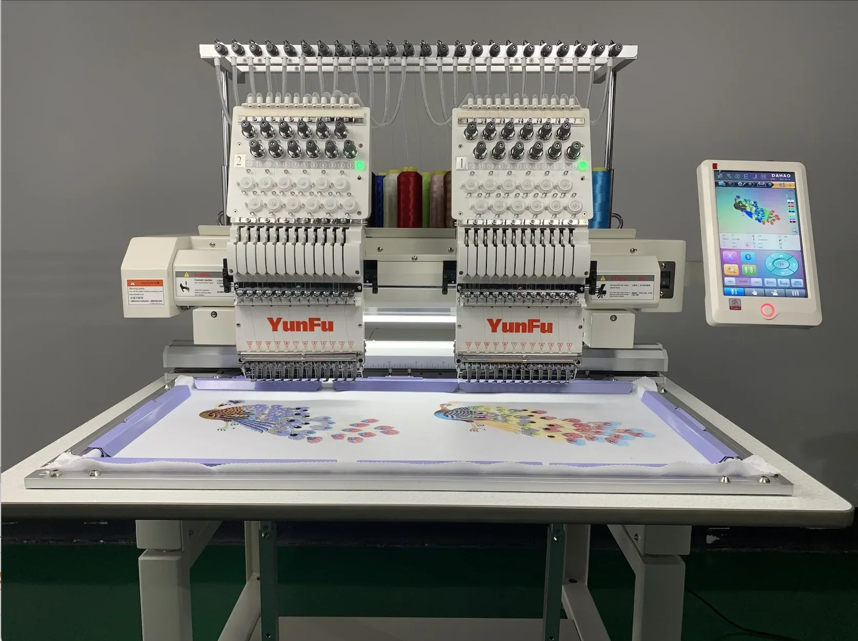 YunFu Domestic Computerized Embroidery Machines 2 Heads Commercial Computerized Embroidery Machine For Sale