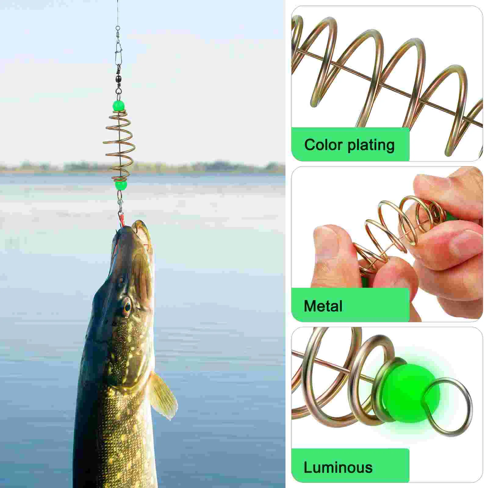 12 Pcs Fishing Feeder Baits Spring Coil Inline Feeder Thrower Cage Feeder Fishing Tackle Accessories