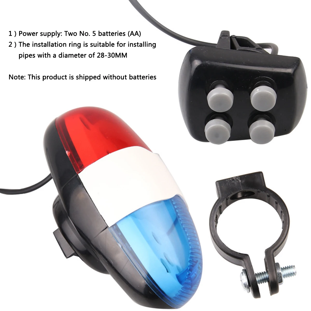6 LED Bicycle Bell 4 Tone Warning Siren Light Electronic Cycling Bicycle Bike Bell Horn Alarm Bicycle Accessories image 2
