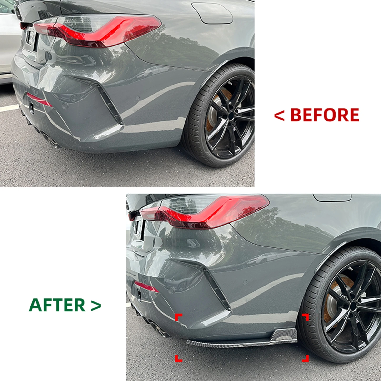 Rear Side Splitter Lower Cover Lip Spoiler Guard Trim For BMW 4 Series G22 G23 425i 430i 430i M440i 2-Door M Sport 2020-2026