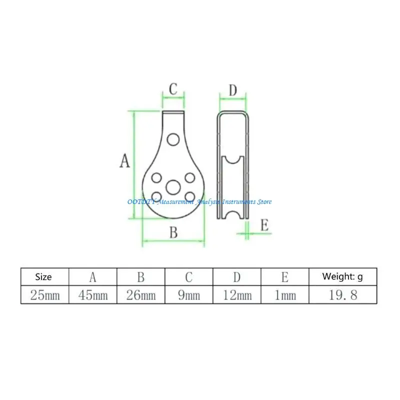 367D 25mm Stainless Steel Pulley Single Wheel Load Bearing Lifting Rope Pulley
