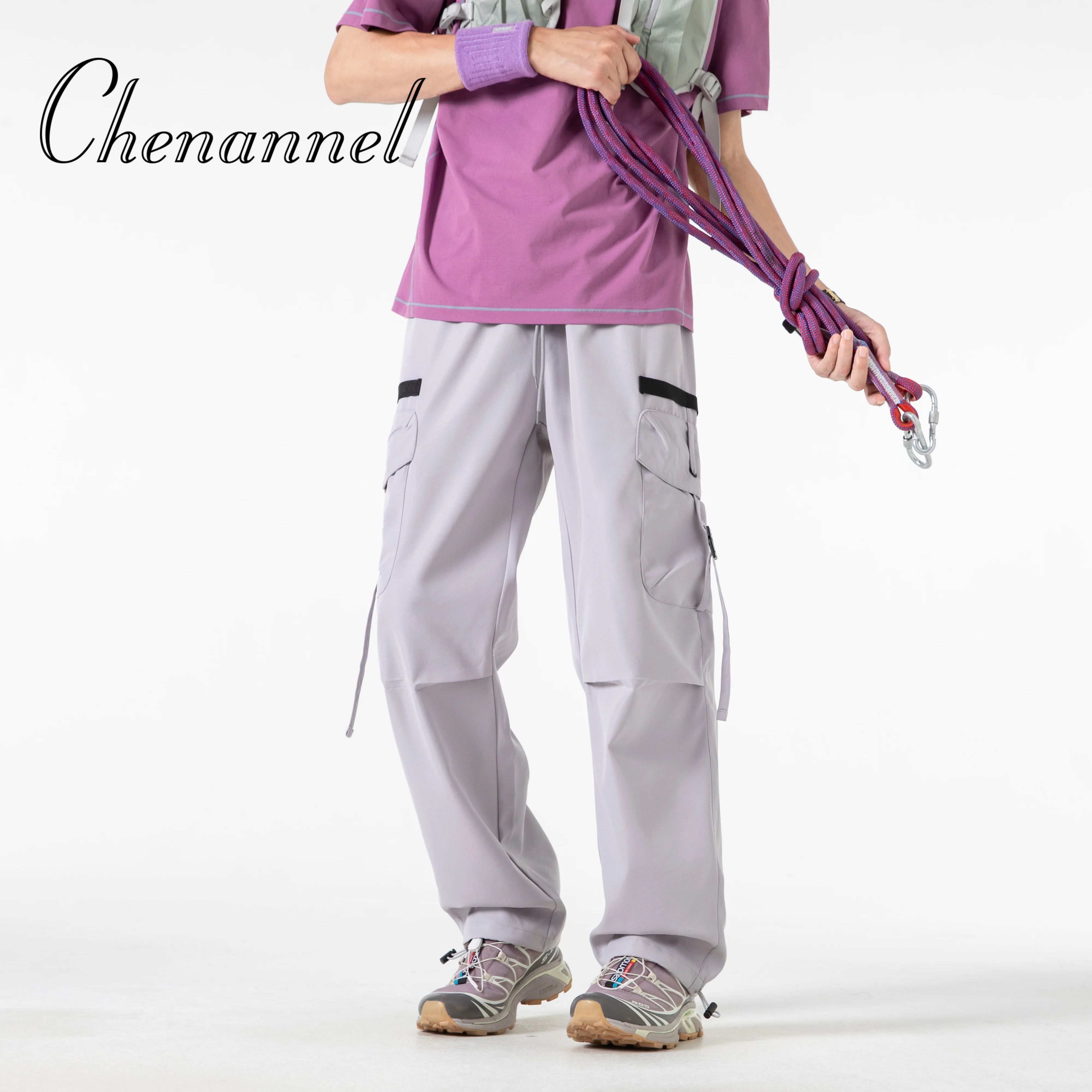 

Брюки-карго большого размера с несколькими карманами, мужские повседневные однотонные тонкие мешковатые широкие брюки до щиколотки, мужские брюки для бега