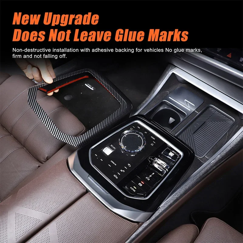 

For BMW 7 Series G70 2023 ABS Carbon Fiber Car Central Control Gear Shift Panel Frame Cover Trim Sticker Car Accessories