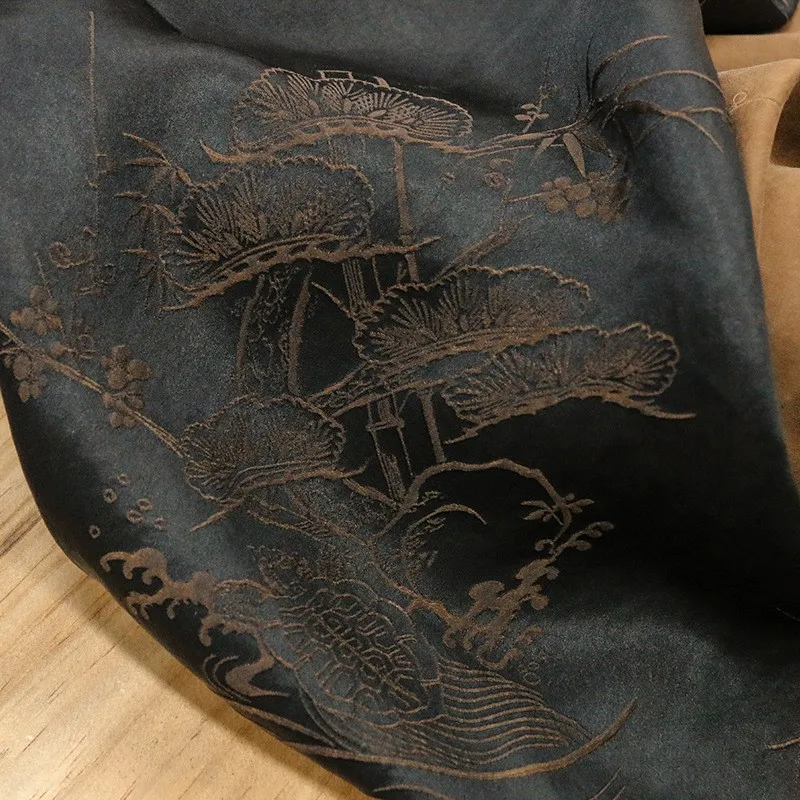 Silk Sanbo satin jacquard intangible cultural heritage ancient method Xiangyunsha washable fabric niche designer clothing ramie