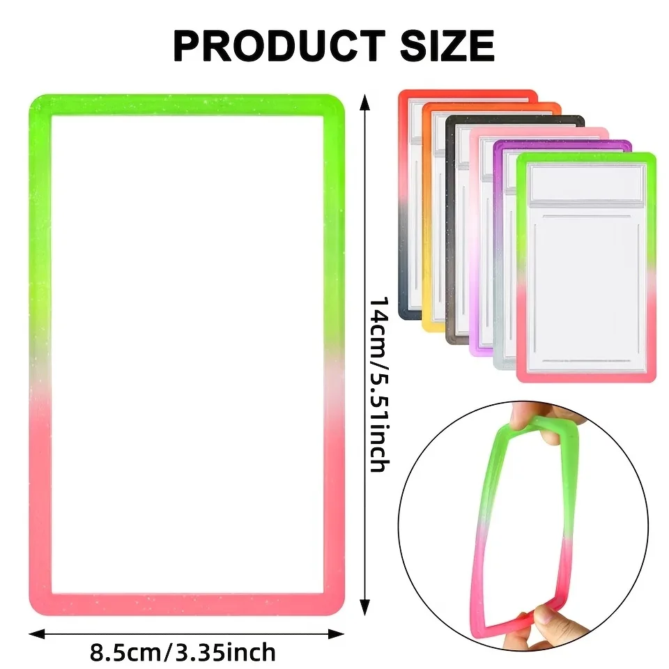 5pcs Stackable Slab Case for PSA CGC 35PT Graded Card, TPU Slab Bumper Protector with Back Panel ,Multicolor Gillter, For PTCG