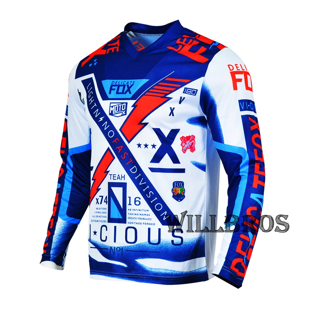 

Delicate Fox 180 Vicious Jersey Motocross T-shirt Enduro MX BMX Dirt Bike Bicycle Long Sleeve ATV UTV Cycling Men Moto Clothes