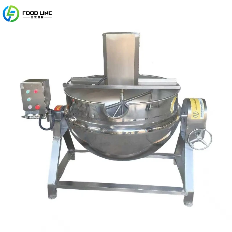 High-Efficiency Food-Grade 304 Stainless Steel Commercial Planetary Stirring Pot for Rich Jam & Creamy Sauce Processing