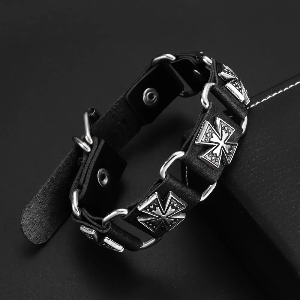 Trend Retro Leather Irish Cross Bracelet Charming Men\'s Bracelet New Fashion Jewelry Hip Hop Punk Accessories Party Gift