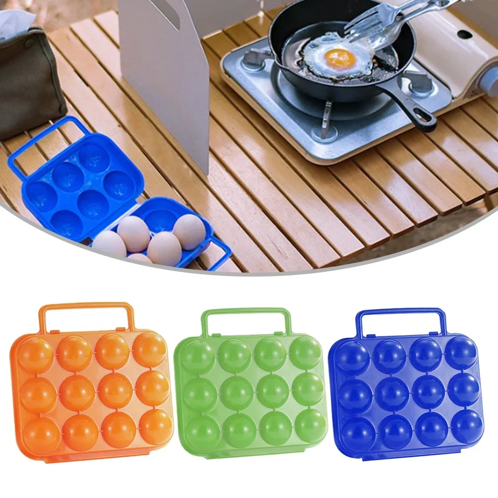 

1 Pc Storage Box 12 Grids Portable Egg Storage Box Container Case For Outdoor Camping Picnic 20x19.5x7 Cm Bule/Orange/Green