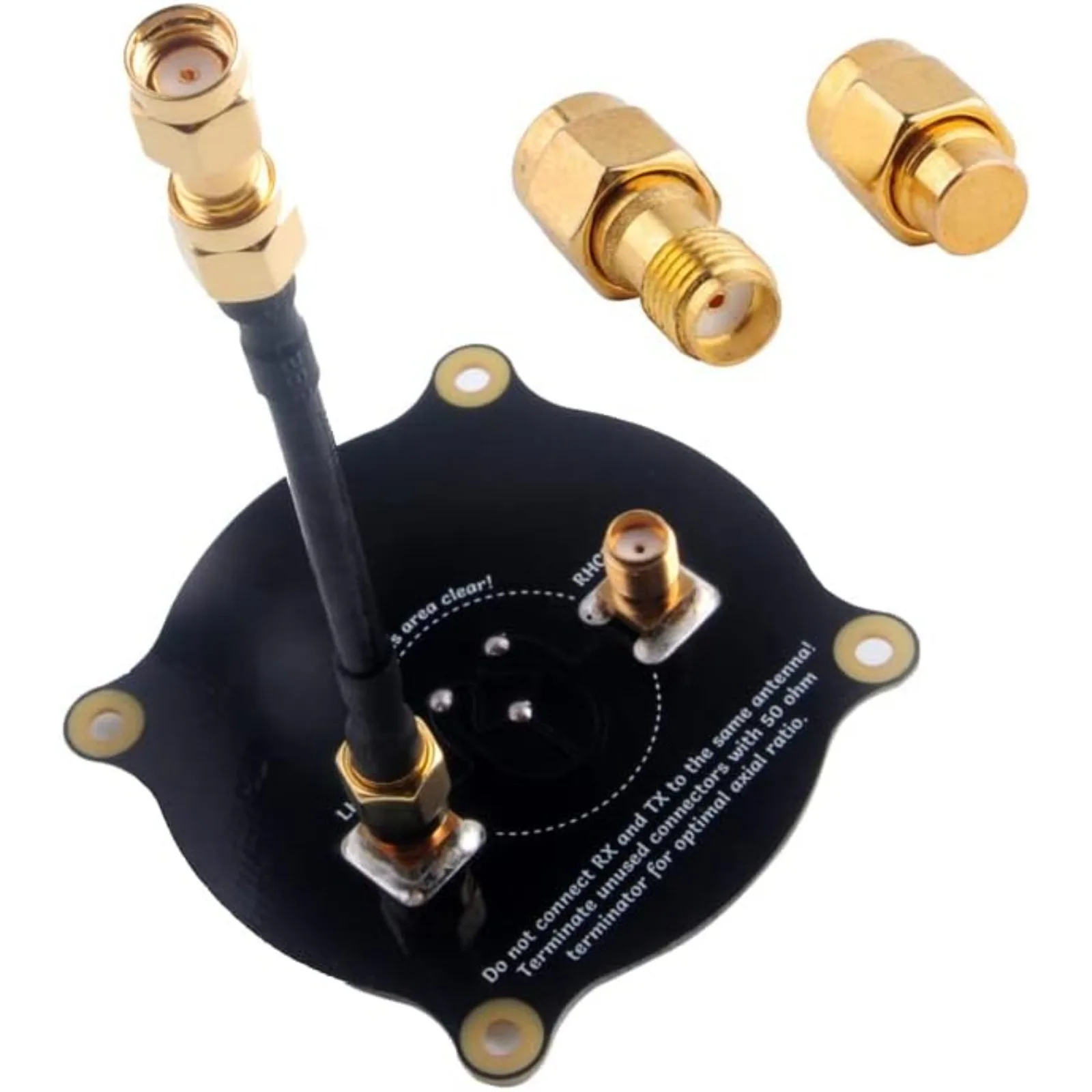 5.8GHz Triple Feed Patch Antenna High Gain Directional Circularly Polarized LHCP RHCP Antenna with 50ohm SM/A Load Terminator image 3