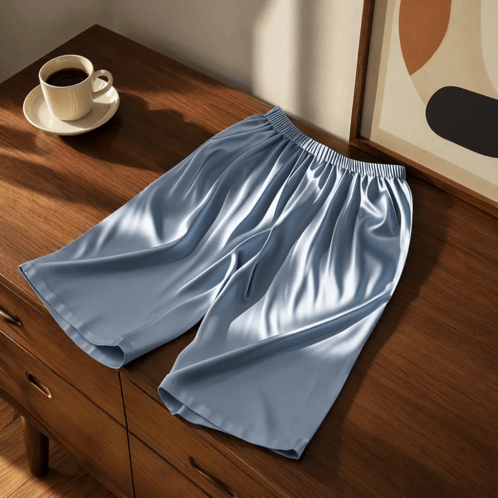 Loose Comfortable Men's Sleeping Pants Sleep Artifact Breathable Ice Slik Pajama Pants Soft Thin Male Shorts Summer