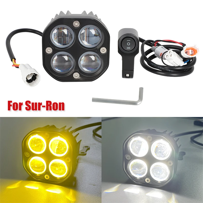 For Sur Ron Light Bee X S Segway LED Headlight Front Headlamp Bright Lamp Dirt Bike Light Bar with Switch X160 X260 Oval Lamp