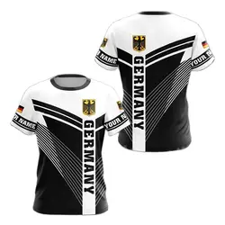 Deutschland Herren T-Shirts Deutsch National Emblem gedruckt Sommer O-Neck Pullover lässig Kurzarm T-Shirts übergroße T-Shirt für Männer