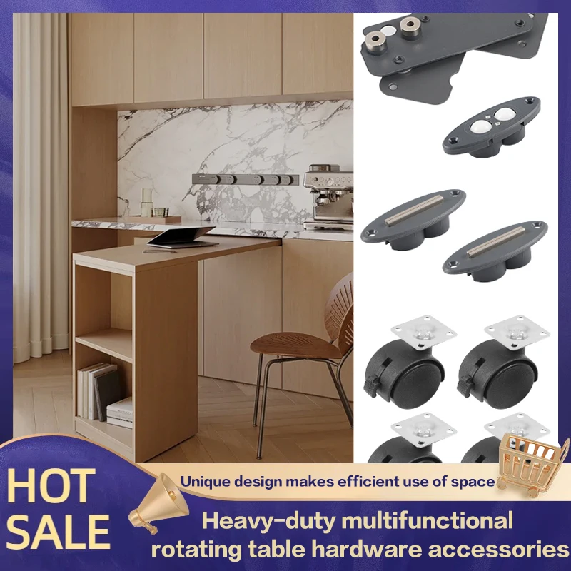 

90 Degree Foldable Desk Rotating Hardware Hidden Swivel Mechanism For Office Table Study Desk High Weight Capacity