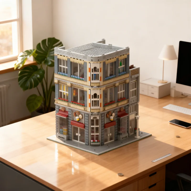 

3675pcs MOC Confectionery Bakery With Cafe And Creator Expert Model Building Blocks Toy Gift Creative Display Collectible Desk