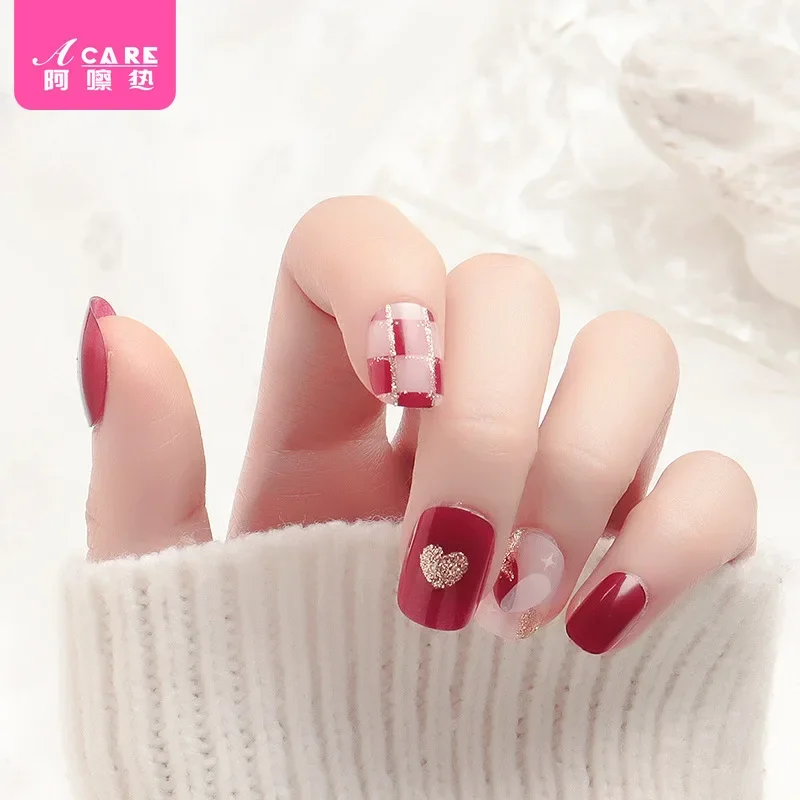 DX01/Nail stickers/E1PQ1-Wear Armor Jelly Glue Handmade Finished Product Short Fake Nail Patch Baking-Free Removable