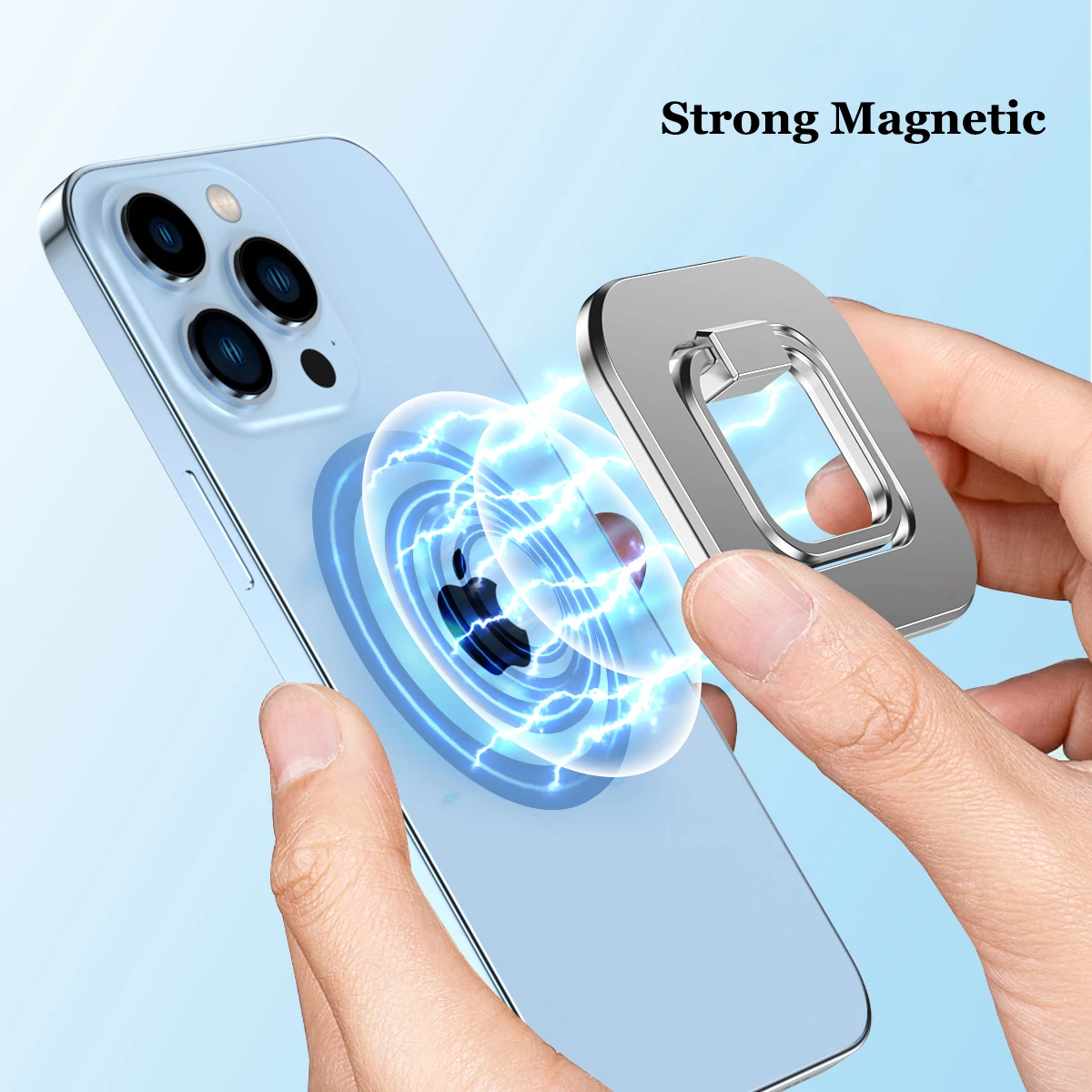 Moveable Magnetic Phone Ring Holder for Magsafe Magnet Stand for iPhone 15 14 13 12 S24 S23 S22 S21 Alloy Grip Kickstand Bracket