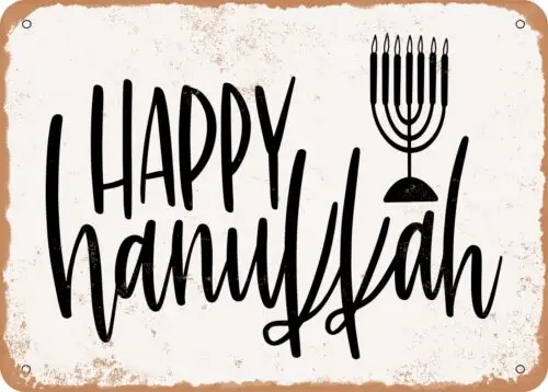 Metal Sign - Happy Hanukkah - Vintage Look Sign