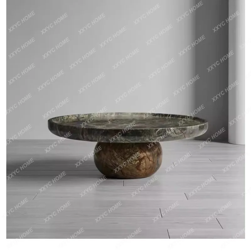 XXModern simple natural marble round coffee table  living room villa high sense coffee table tea table