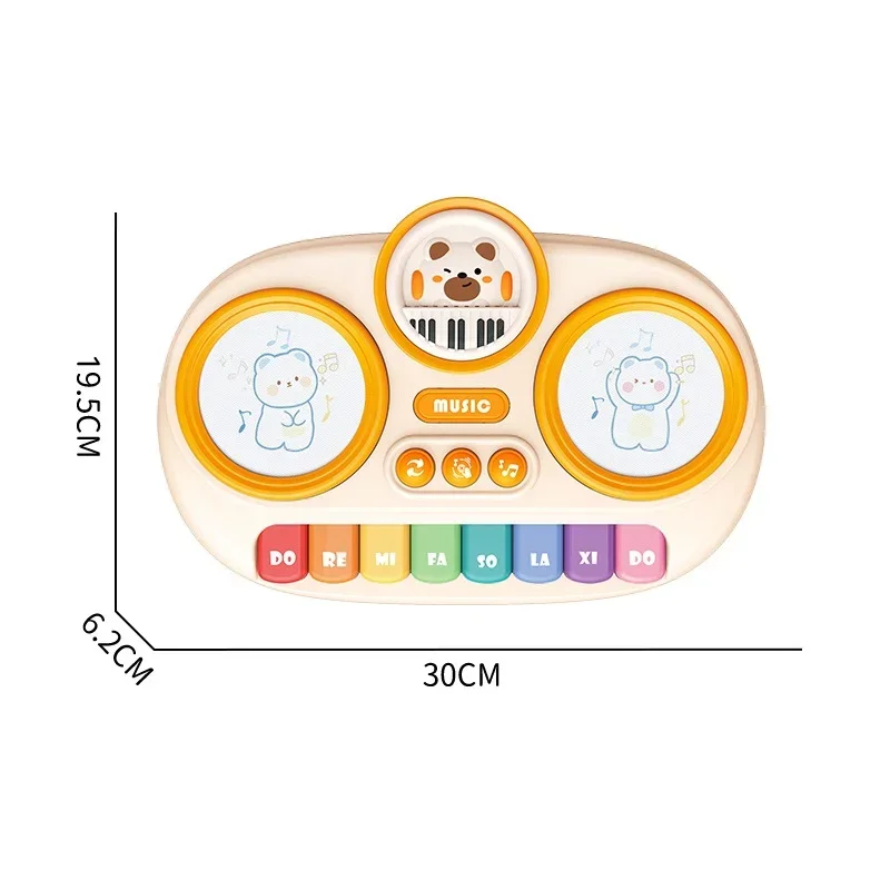 Multifunctional Musical Keyboard Toy Train Vision & Hearing Cultivate Sense of Rhythm & Interactive Play Toy Musical Instrument