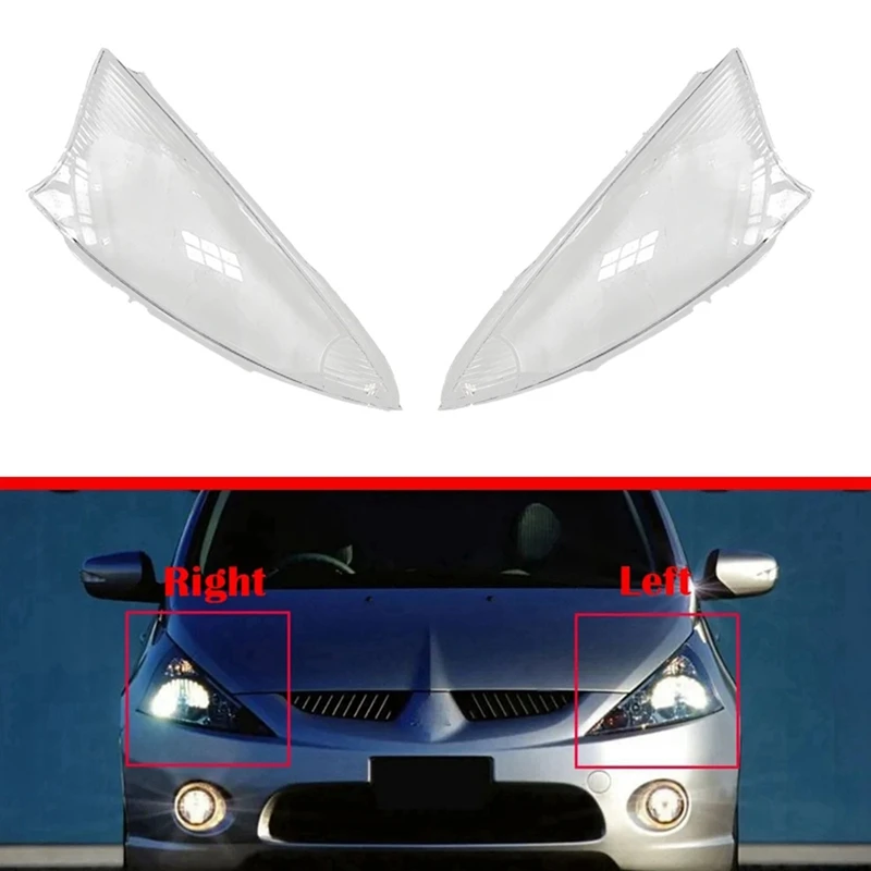 Car Front Headlight Cover For Mitsubishi Grandis 2009-2015 Head Light Shade Transparent Lampshade Dust Cover