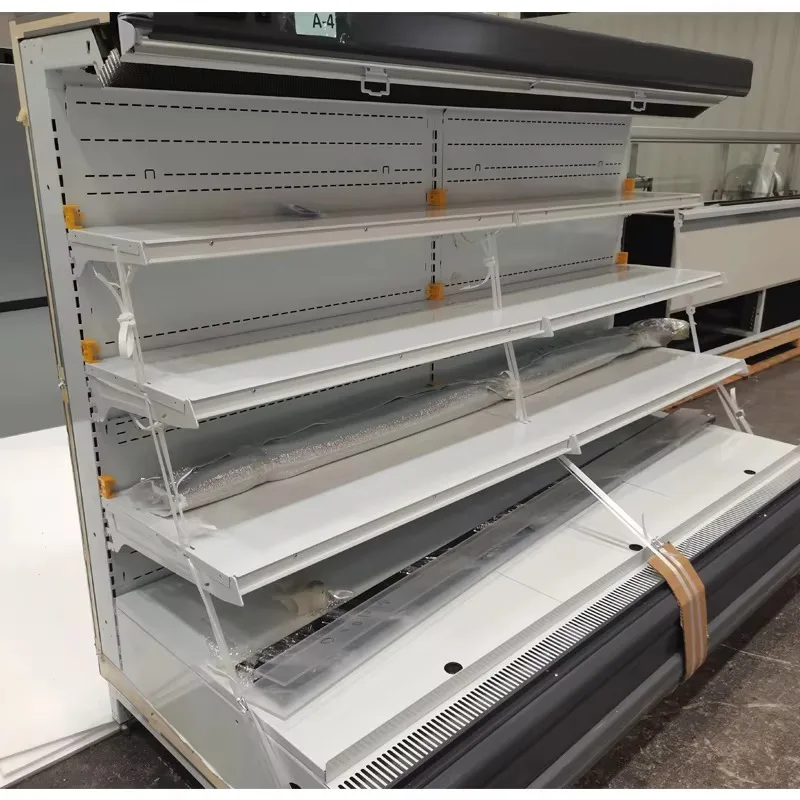 Customize Supermarket Commercial Cooler Remote Display Upright Open Chiller for Beverage and Fruits for Remote Storage