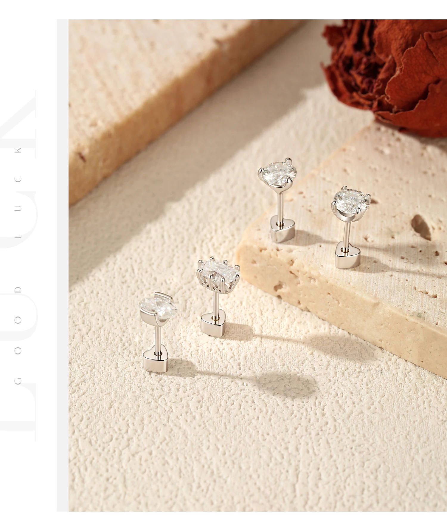 MODIAN 1PC D Moissanite Cartilage Stud 925 Sterling Stapelbare Schraub-Ohrstecker in mehreren Formen für Frauen Urlaubsschmuck – Detail 20
