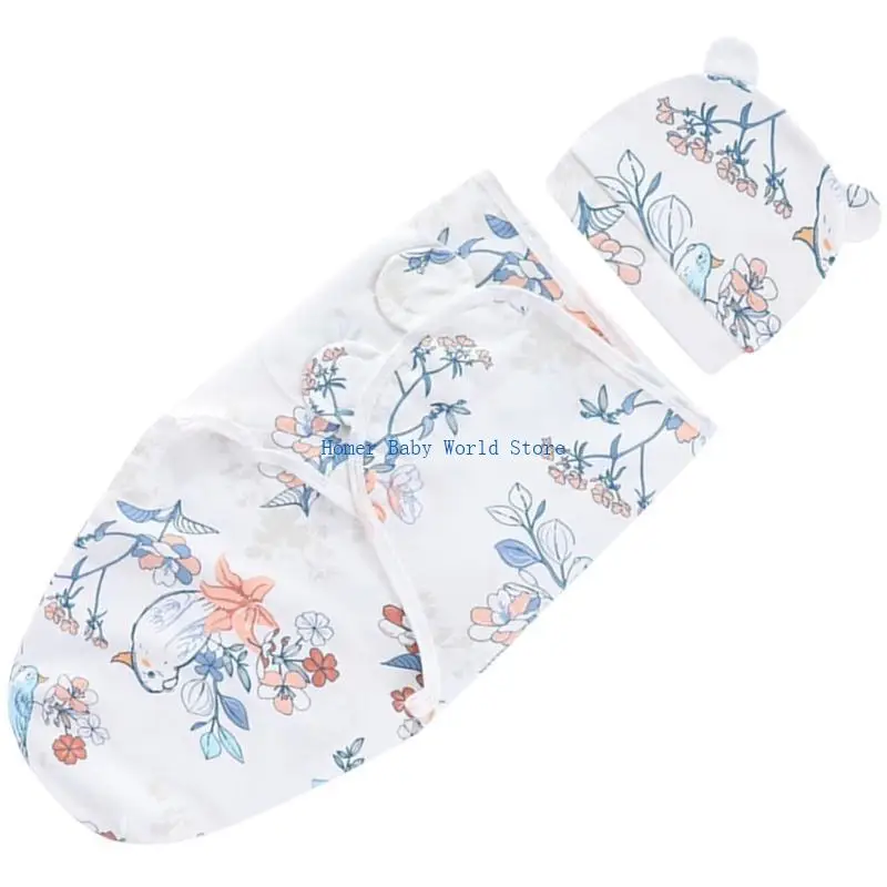 B2QD Baby أكياس أساسية مع قبعة قابلة للتنفس أكياس نوم أكياس نوم غطاء قطن التفاف للمواليد حديثي الولادة 0-6 أشهر