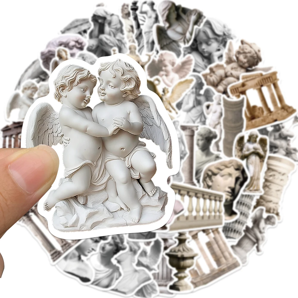 50pcs Plaster Statue Angel Art Mosaic Sticker DIY Phone Laptop Cup Luggage Skateboard Graffiti Waterproof Decals Fun for Kids