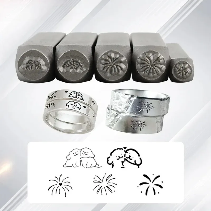 

1/5Pcs Line Dog Print Steel Stamp Jewelry Leather Carving Tool - High Precision Durable Carbon Steel Punch Clear Imprint