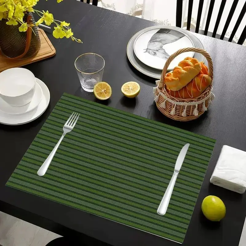 VIKAMA 2/4/6pcs Retro Texture Light Luxury Meal Mat Kitchen Dining Room Waterproof and Anti slip Tableware Mat Home Decoration
