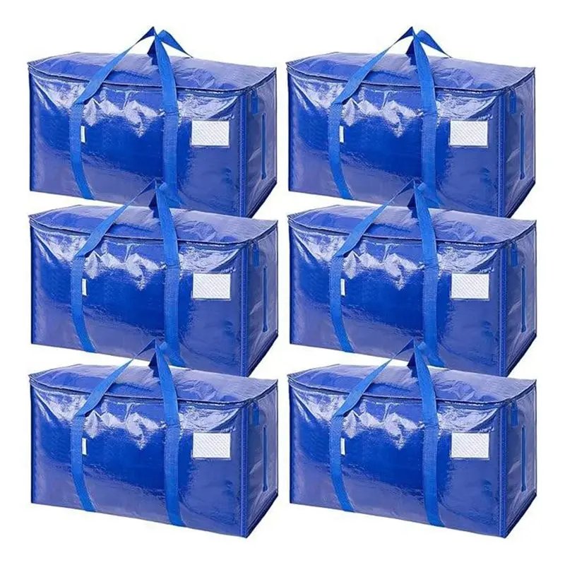 

~A61Z Extra Large Heavy-Duty For Dorm Moving Bags With Reinforced Handles And Heavy-Duty Zippers, Clothes Storage Bag 6-Pack