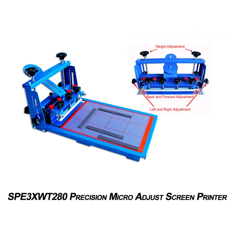 SPE-3XWT280 Präzision Mikro anpassen Siebdruck Siebdruck 45x36cm Siebdruck maschine