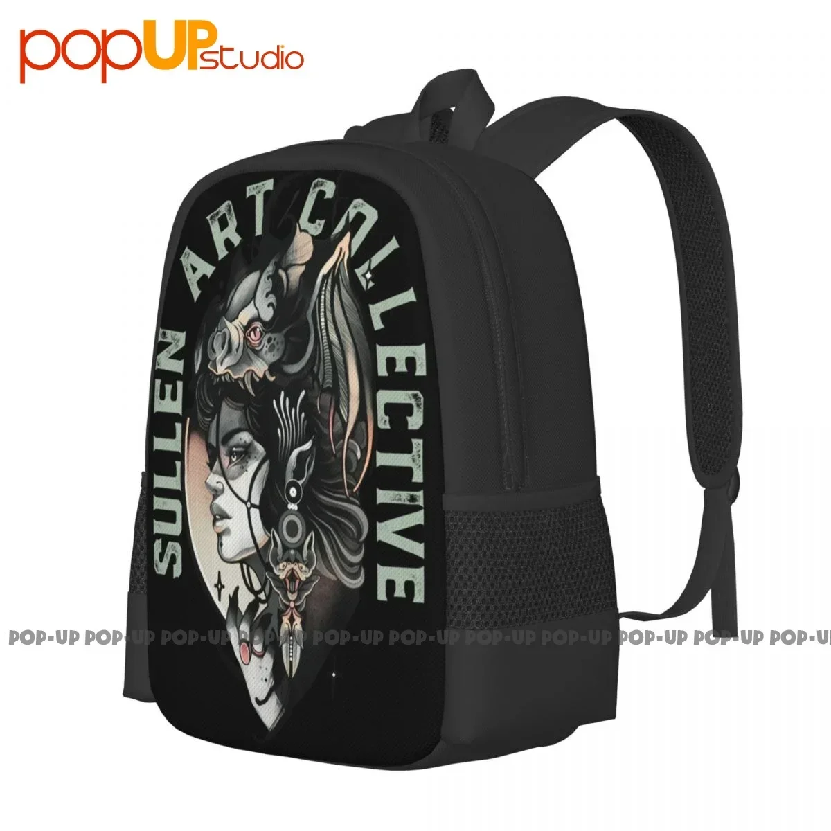 Sullen Art Collective Moonlight Bat Woman Urban Tattoos Ink Backpack Large Capacity Foldable Large Capacity