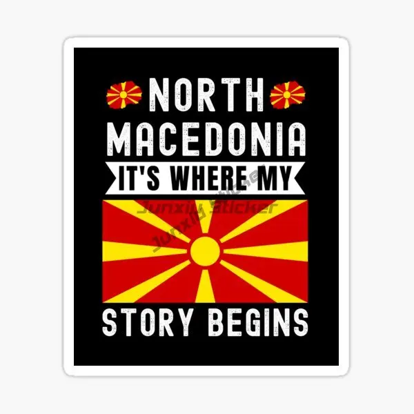 Criativo macedônia bandeira mapa crânio decalque vinil protetor solar à prova dwaterproof água adequado motocicleta fora da estrada portátil barcar acessórios decalque