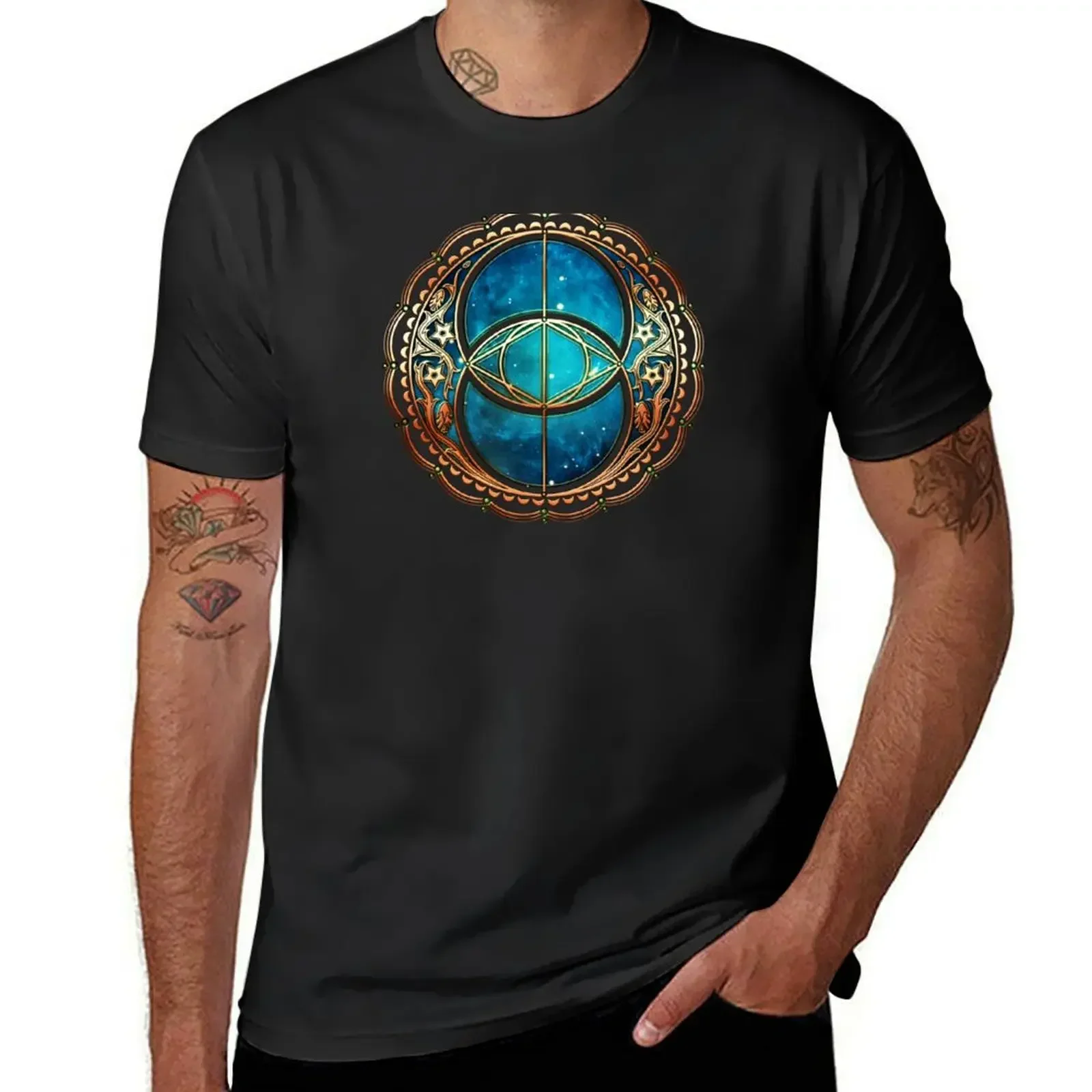 Vesica Piscis, Chalice Well, Celtic Symbol, Avalon, Magic T-Shirt quick-drying Short sleeve tee black t shirts for men