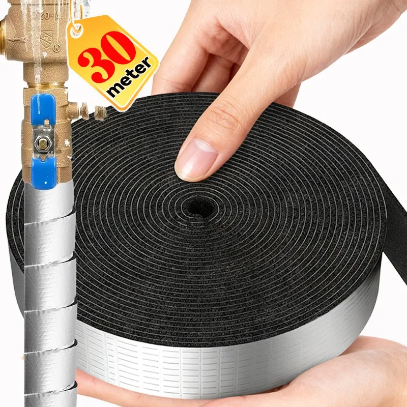 10/30meter Winter Outdoor Water Pipe Insulation Tapes Self Adhesive Thicken Antifreeze Pipe Wrap for Garden Hose DIY Application