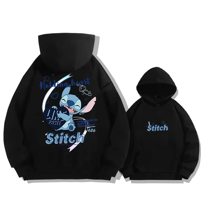 Stitch Angel Couple Men\'s and Women\'s Hooded Jacket 2024 New Spring and Autumn Leisure Sports Shirt Anime Coat