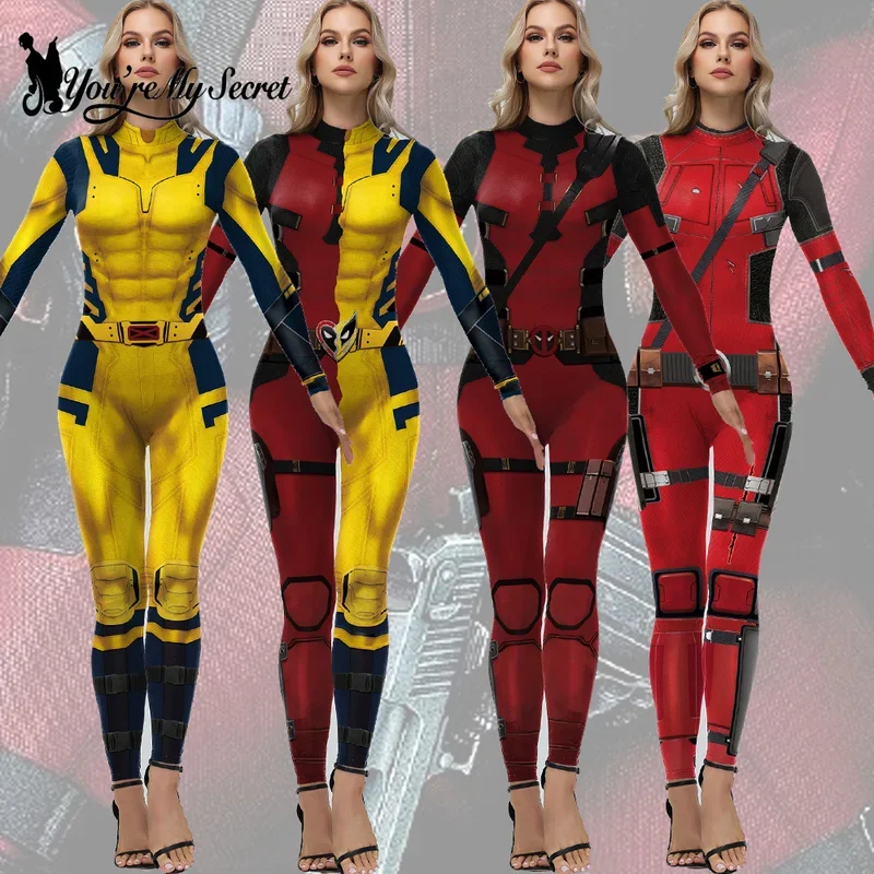 [You're My Secret] Cosplay superbohater Wolverine Deadpool kostium Anime impreza z okazji Halloween Zentai Catsuit kobiety mężczyźni body kombinezon