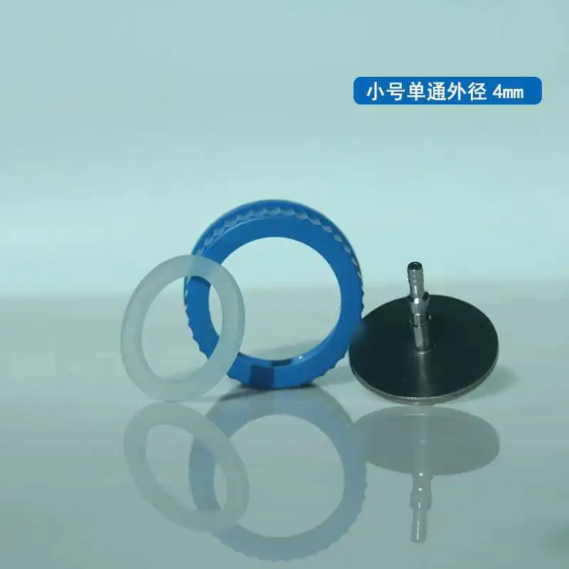 Fermentation tank feeding bottle cap GL45 stainless steel three-way feeding reaction bottle cap laboratory feeding cap single pa