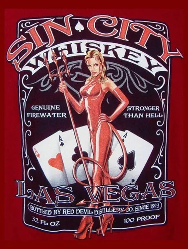 Sin City Whiskey retro vintage style metal sign man cave shed Home Decor plaque