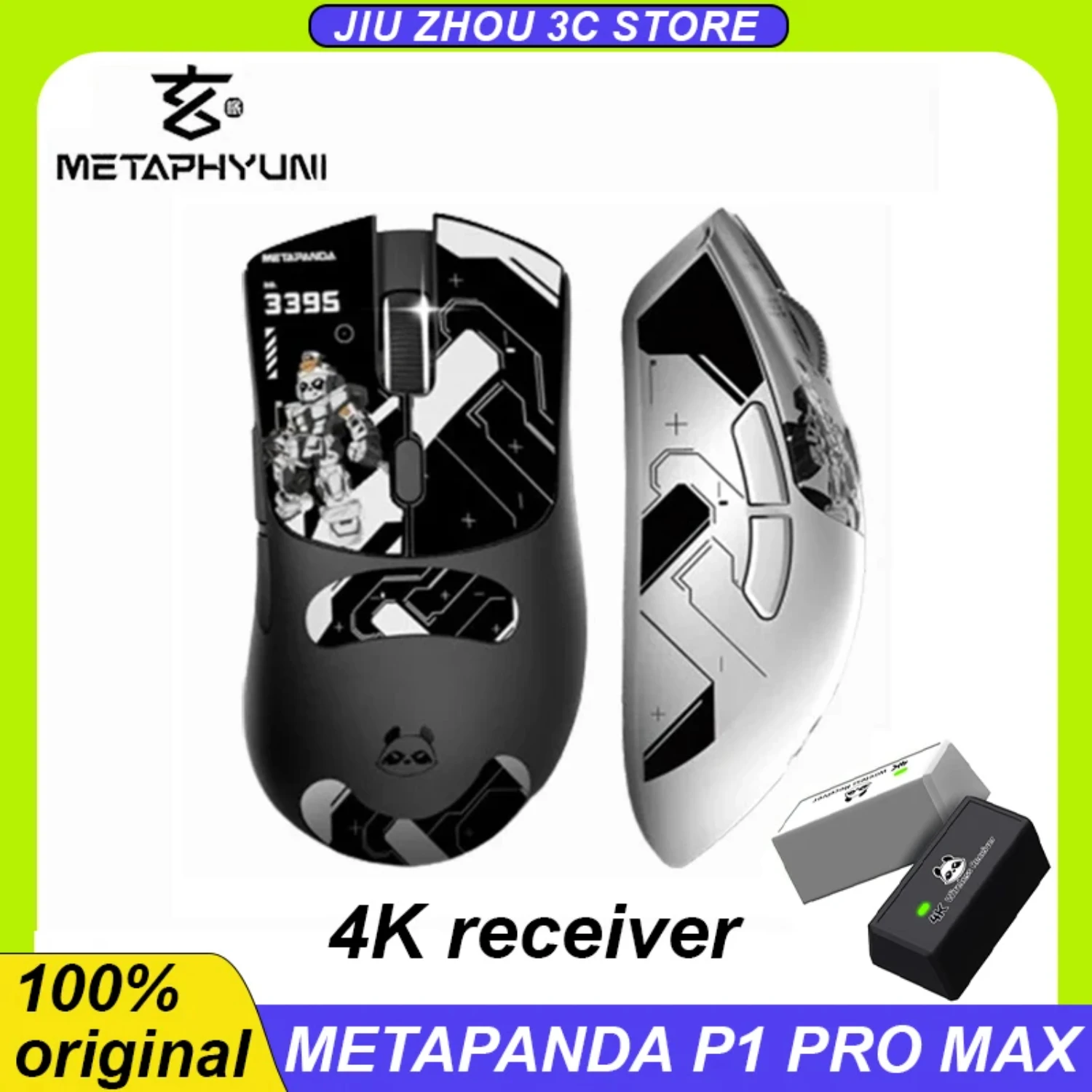 

Metaphyuni Metapanda P1 Pro MAX Мышь Paw3395 4k Bluetooth Беспроводная Легкая игровая мышь для ПК с тремя эргономичными киберспортами