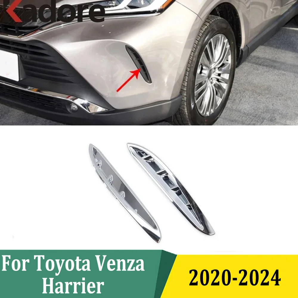 For Toyota Venza Harrier 2020 2021 2022 2023 2024 Chrome Front Air Vent Cover Trim Styling Molding Exterior Car Accessories