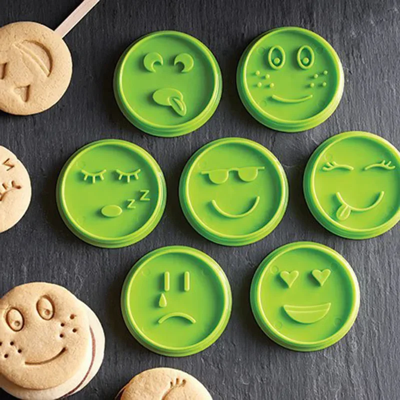 

2023 7Pcs/set Smiley Biscuit Mold Cake Decorating Tools embossing biscuit moulds DIY Smiling Face Cookie Cutter Set Baking Mold