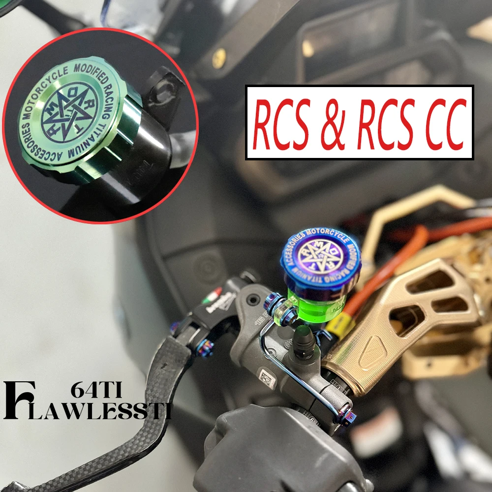 FLAWLESSTI Gr5 Titanium Oil Tank Cap For Brembo RCS Corsa Corta RCS Galespeed VRE VRC