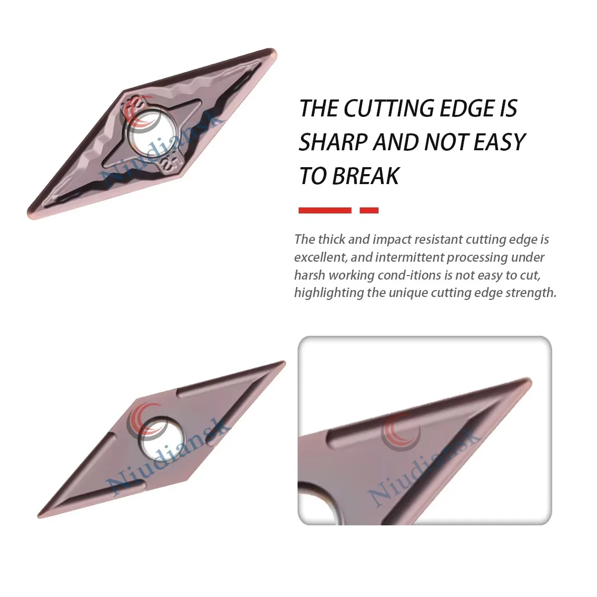 

VNMG Series DESKAR Numerical Control Lathe Rhombus Cutting Inserts VNMG160404/08-MS/HS/MA LF6018 For Stainless Steel Processing