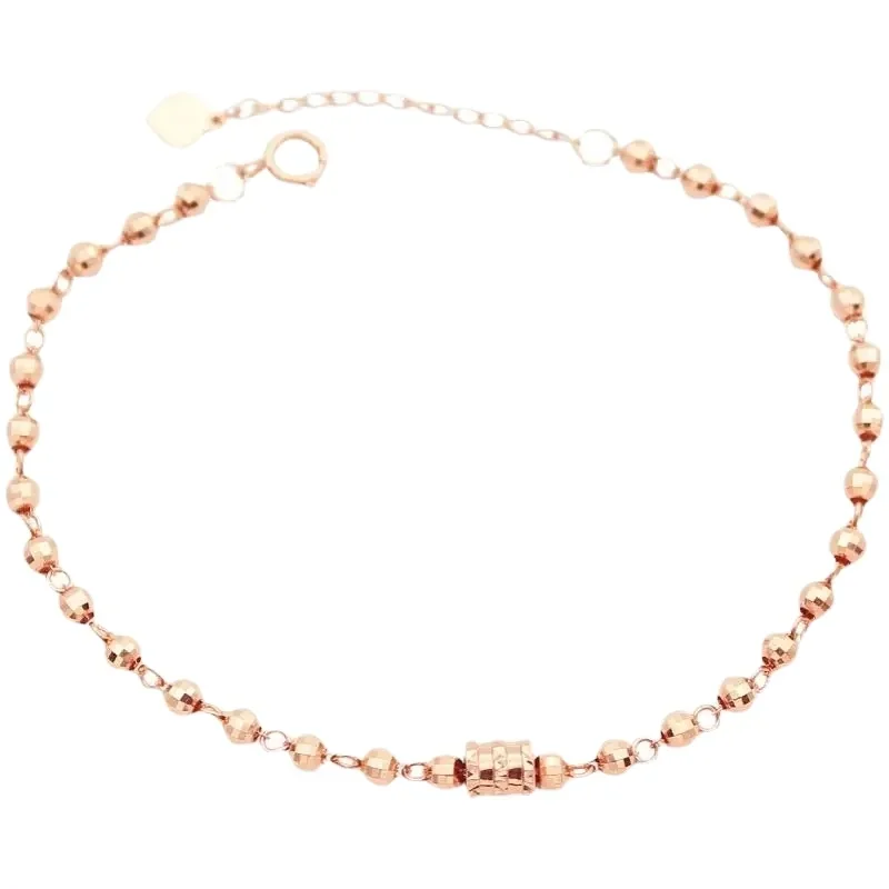 Plated 14K Rose Gold Ball Charm Bracelets for Women Fashion and Elegant New Engagement Jewelry Glamour Party